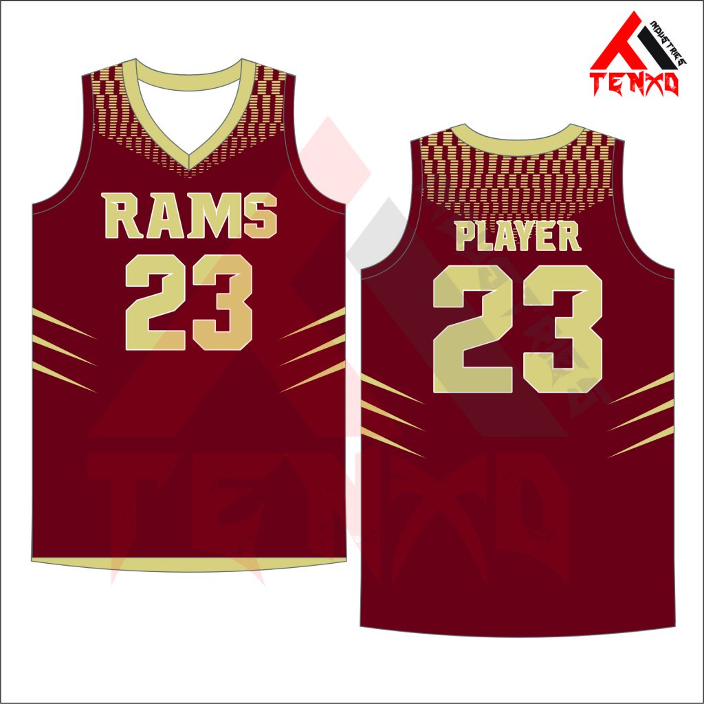 ART # TI-1415-Single Ply V-Neck Basketball Jersey