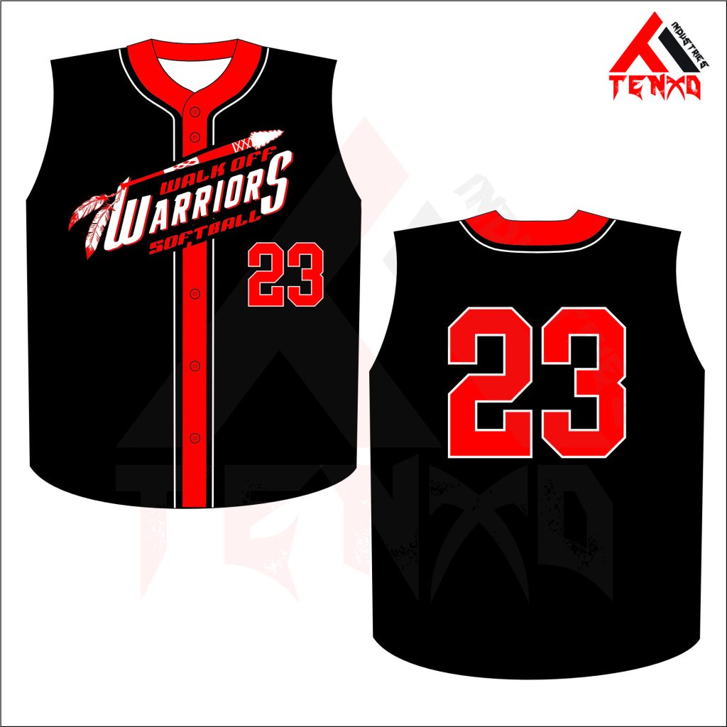 ART # TI-250-Baseball Full Button Sleeveless Jersey