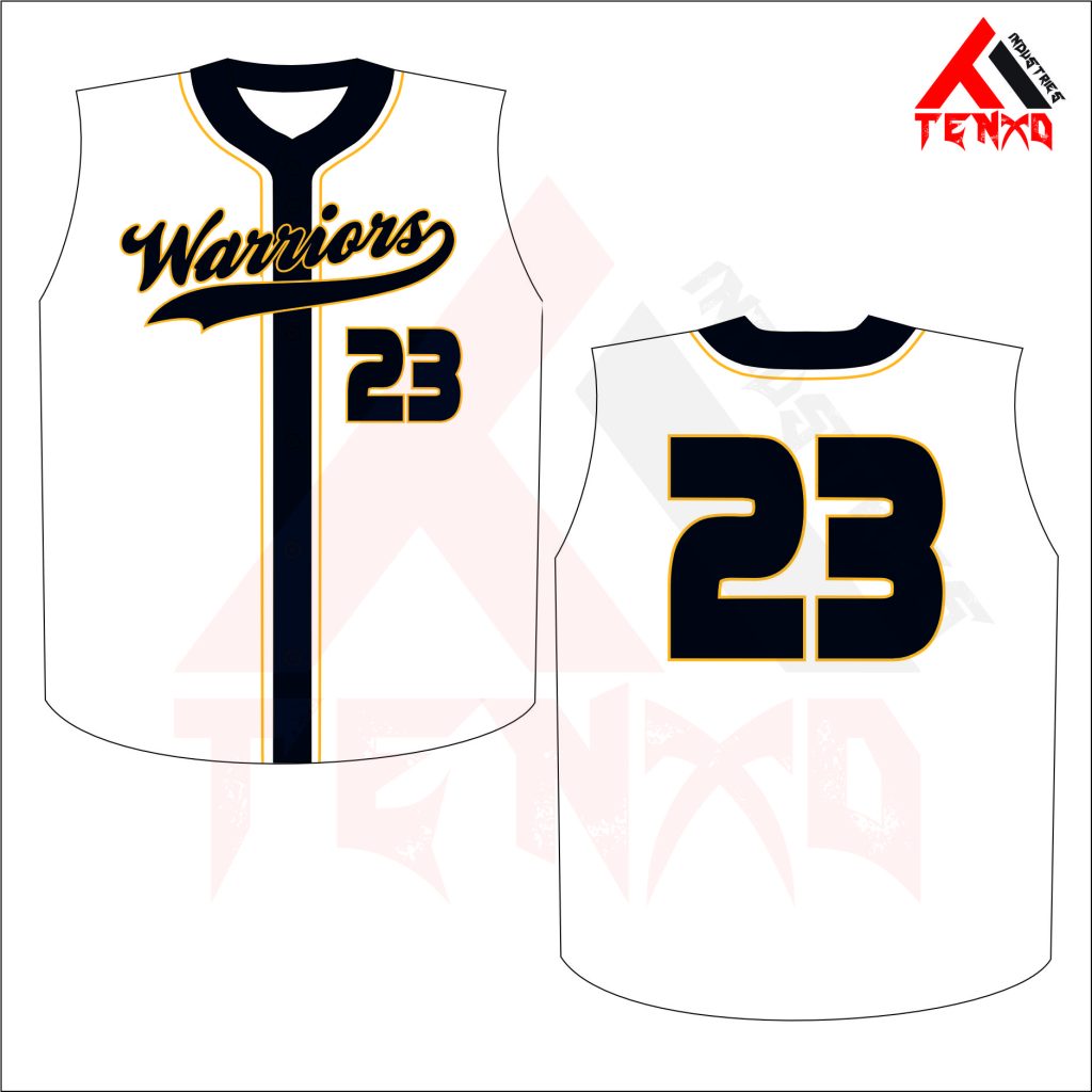 ART # TI-251-Baseball Full Button Sleeveless Jersey