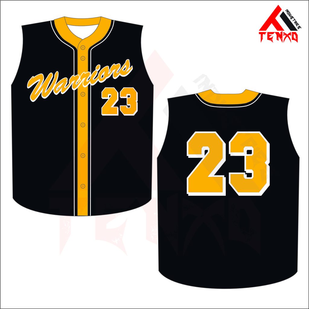 ART # TI-253-Baseball Full Button Sleeveless Jersey