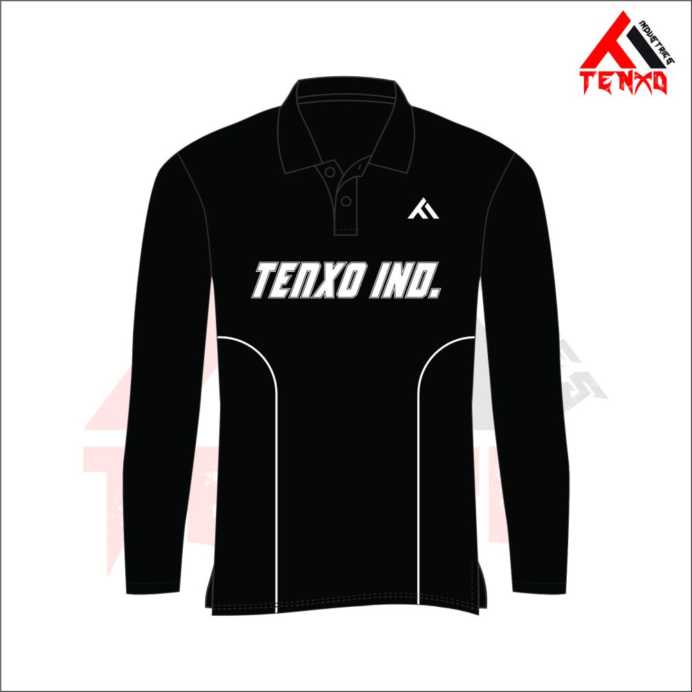 ART # TI-930-Long Sleeve Polo Shirts (Cut & Stitch With Front Piping)