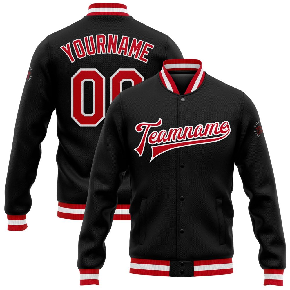 ART # TIVJ-01 Varsity Jacket With Front Snaps and Bottom, Cuff RIB