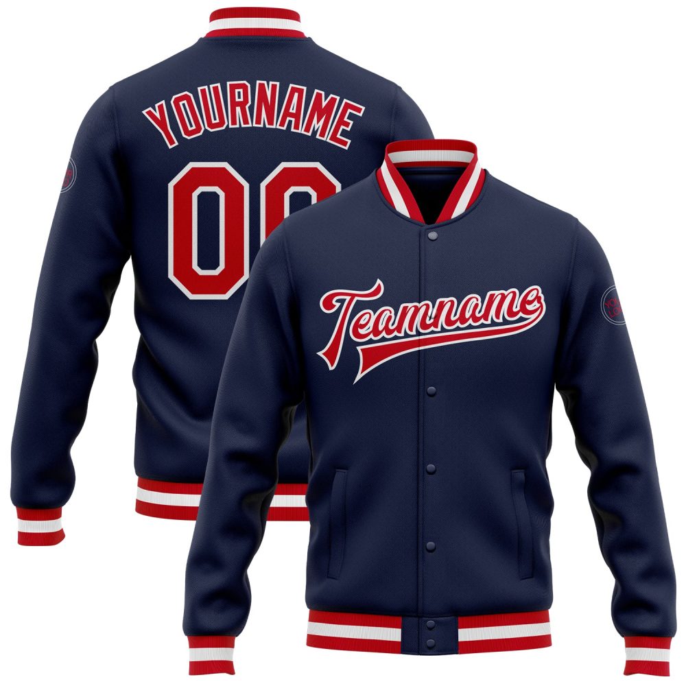 ART # TIVJ-16 Varsity Jacket With Front Snaps and Bottom, Cuff RIB