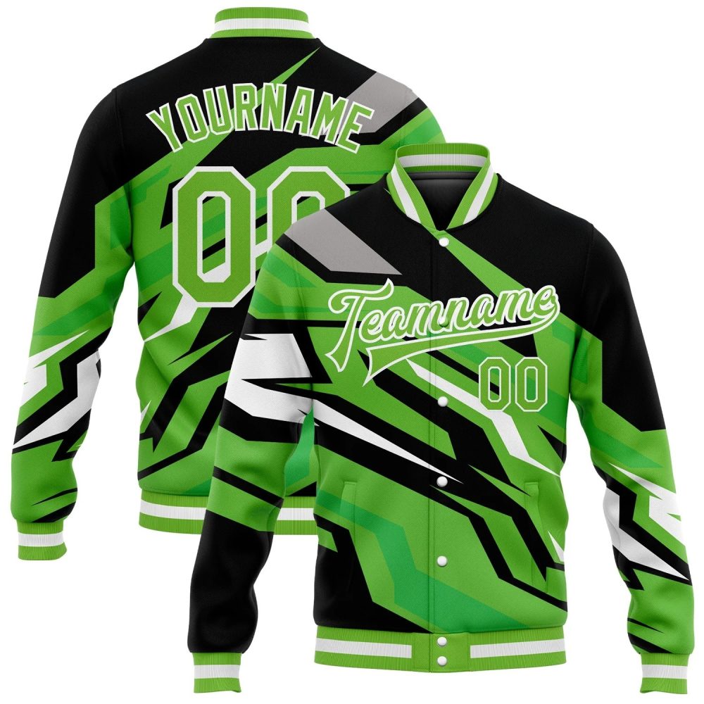 ART # TIVJ-77 Varsity Jacket With Front Snaps and Bottom, Cuff RIB