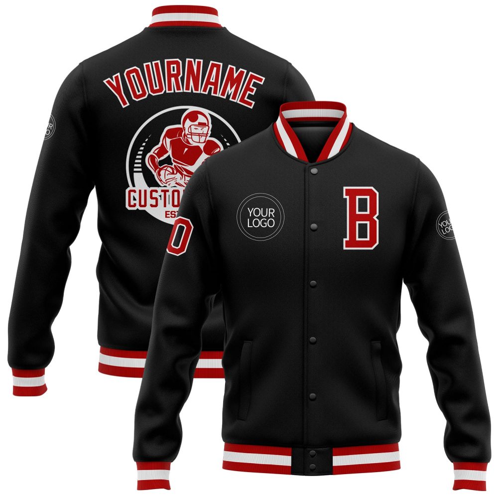 ART # TIVJ-85 Varsity Jacket With Front Snaps and Bottom, Cuff RIB