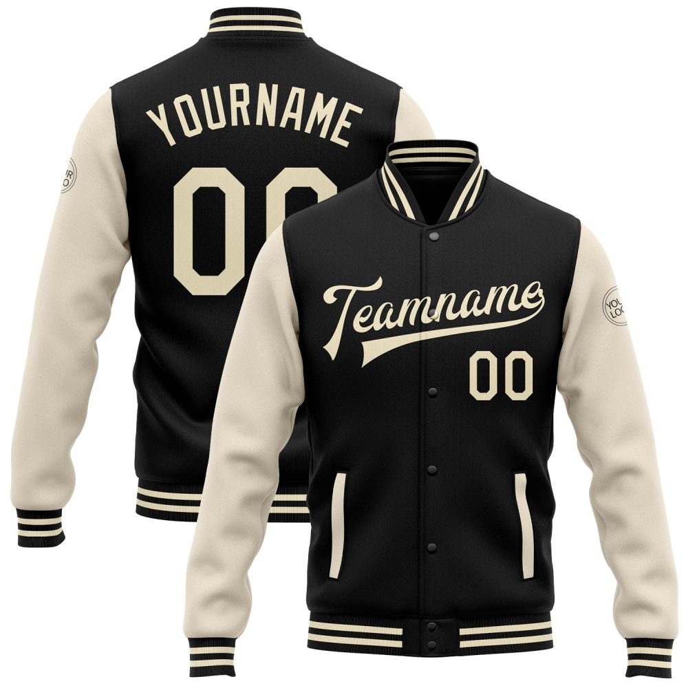 ART # TIVJ-95 Varsity Jacket With Front Snaps and Bottom, Cuff RIB