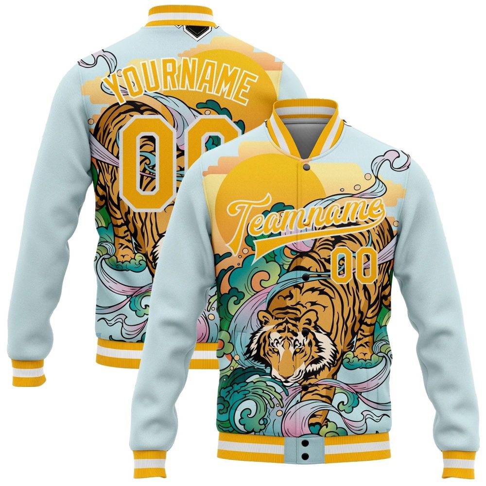 ART # TIVJ-114 Varsity Jacket With Front Snaps and Bottom, Cuff RIB