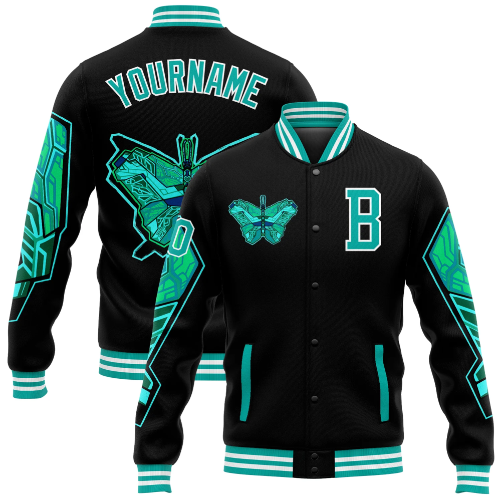 ART # TIVJ-121 Varsity Jacket With Front Snaps and Bottom, Cuff RIB