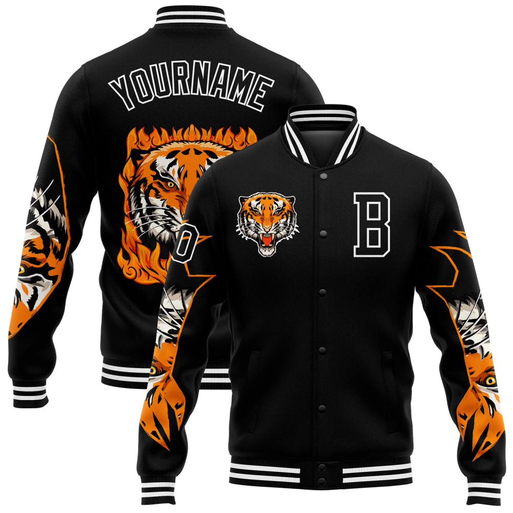 ART # TIVJ-122 Varsity Jacket With Front Snaps and Bottom, Cuff RIB