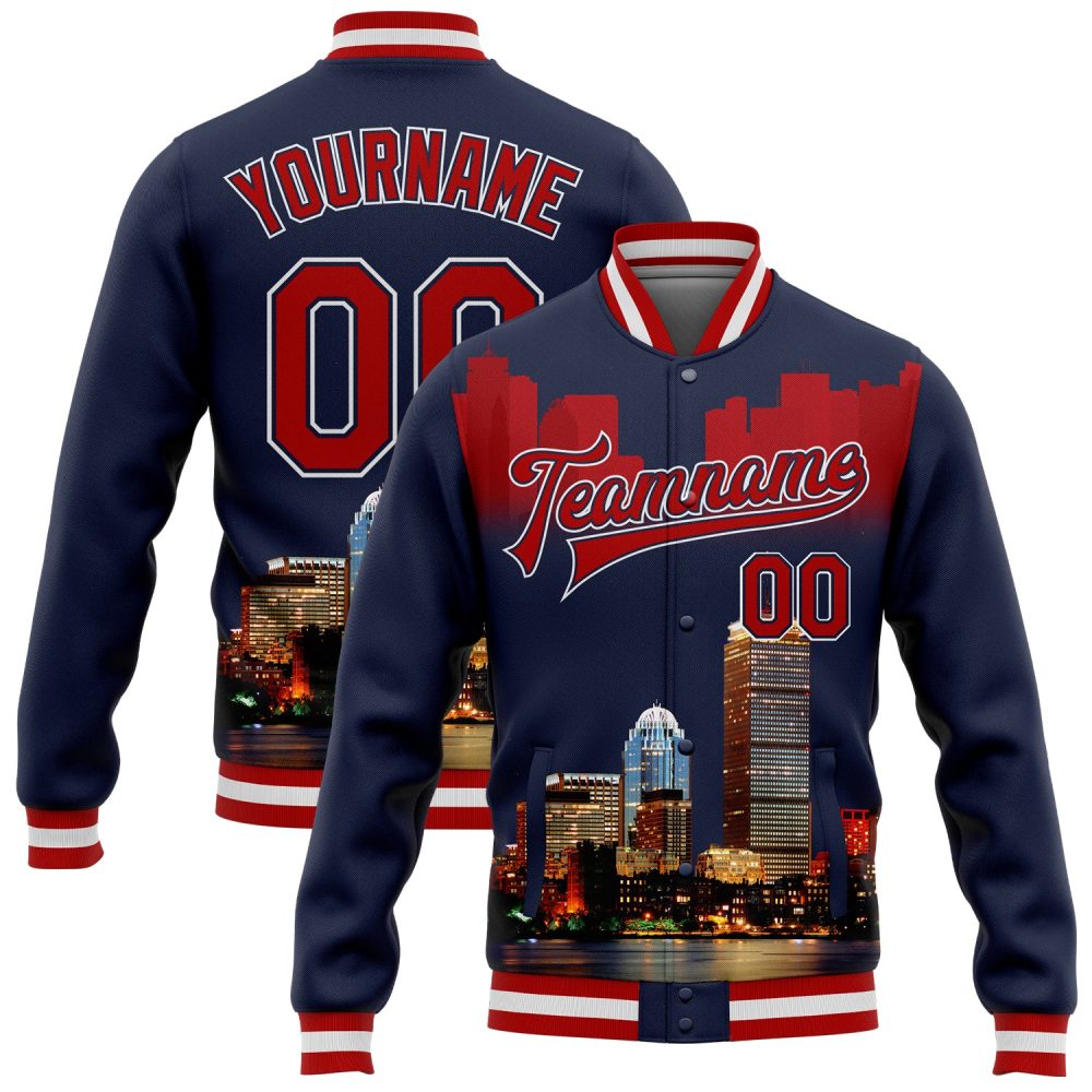 ART # TIVJ-123 Varsity Jacket With Front Snaps and Bottom, Cuff RIB