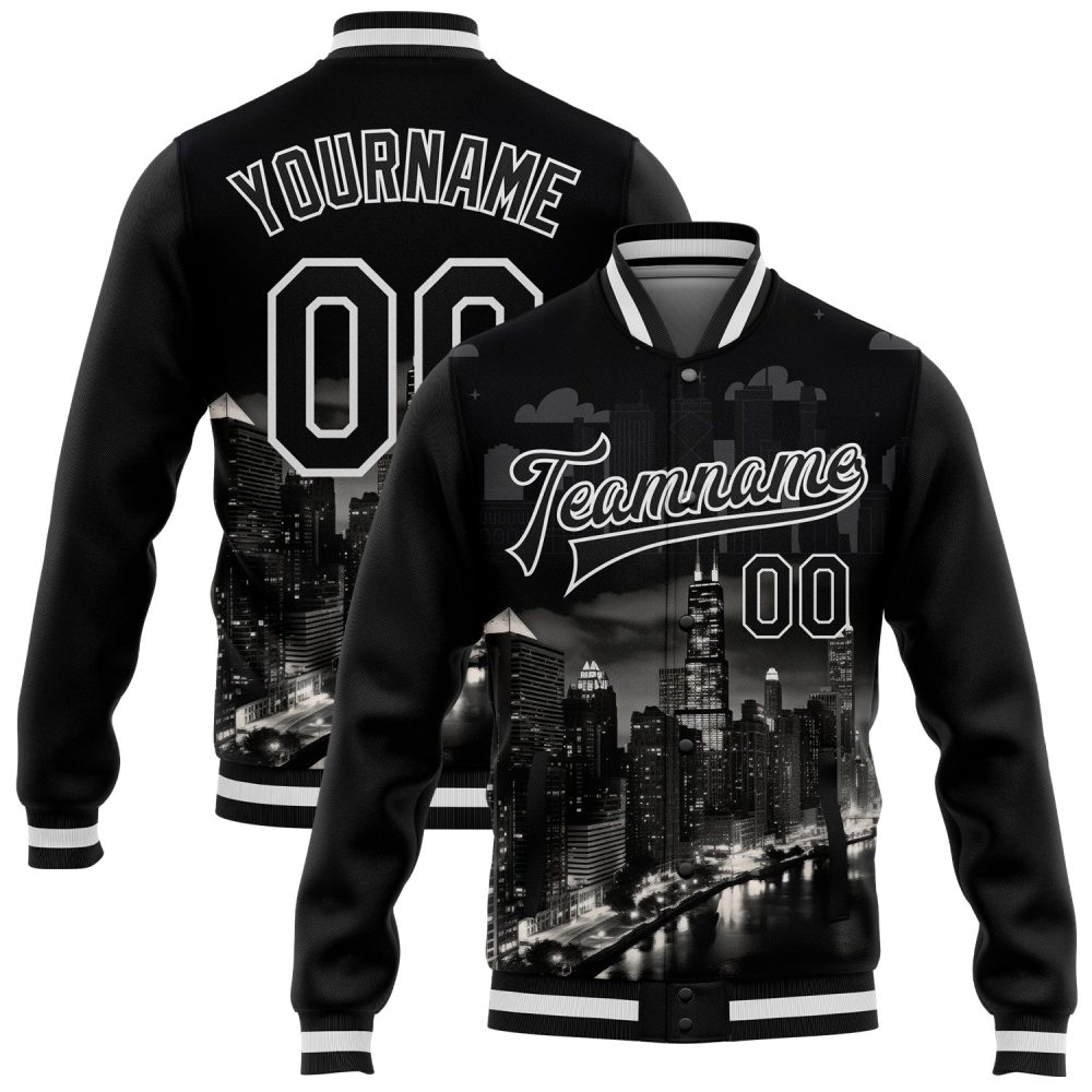 ART # TIVJ-124 Varsity Jacket With Front Snaps and Bottom, Cuff RIB